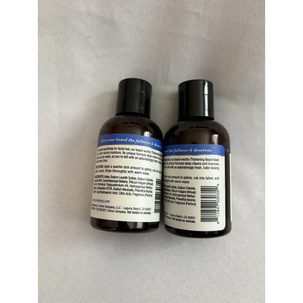 NEW CREMO Thickening Beard Wash Astonishingly Superior 4FL oz each 2 Pack Cremo